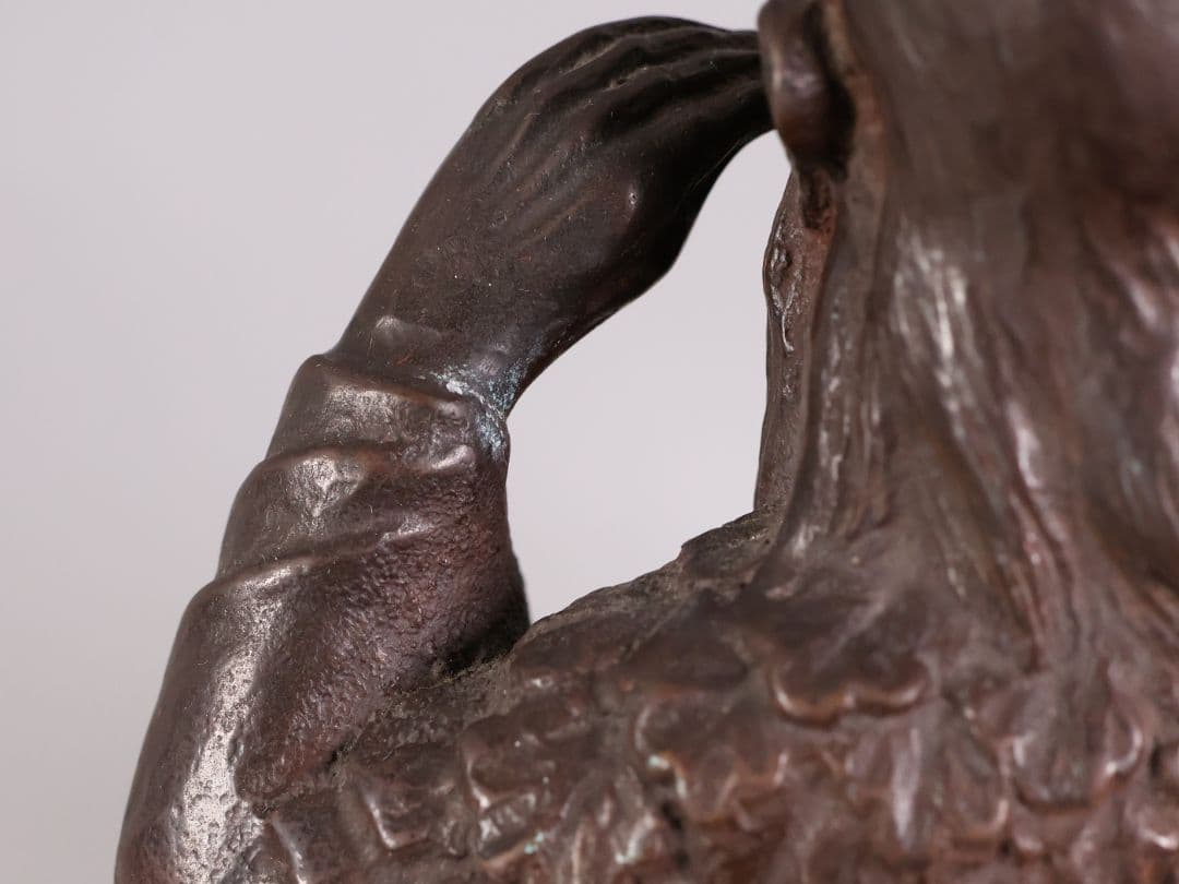 高岡銅器 堺幸山 鋳造 神農像 銅像 全高29cm 薬祖神【MA866】