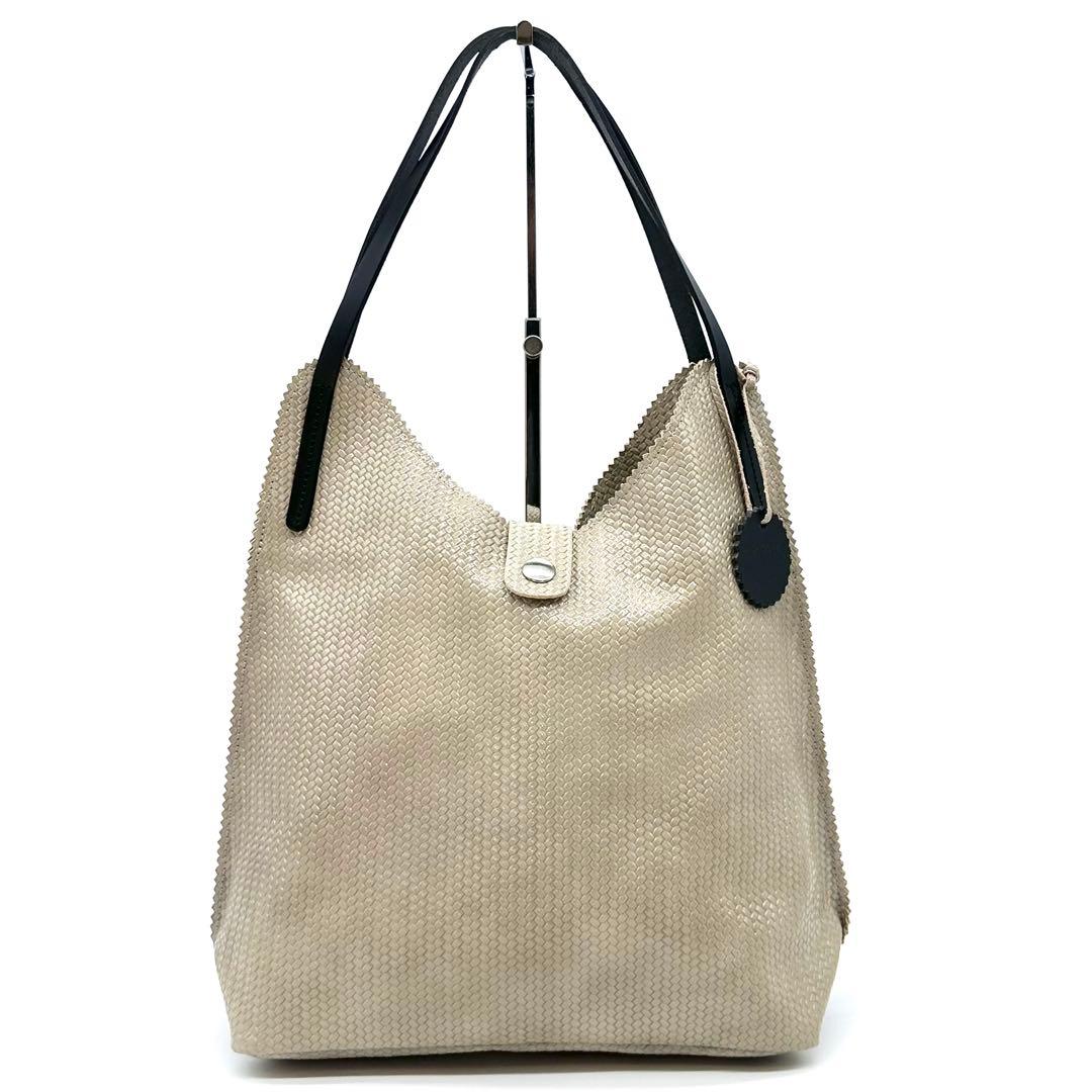 極美品✨JACK GOMME ジャックゴム 編み込みトートバッグ ロゴチャーム