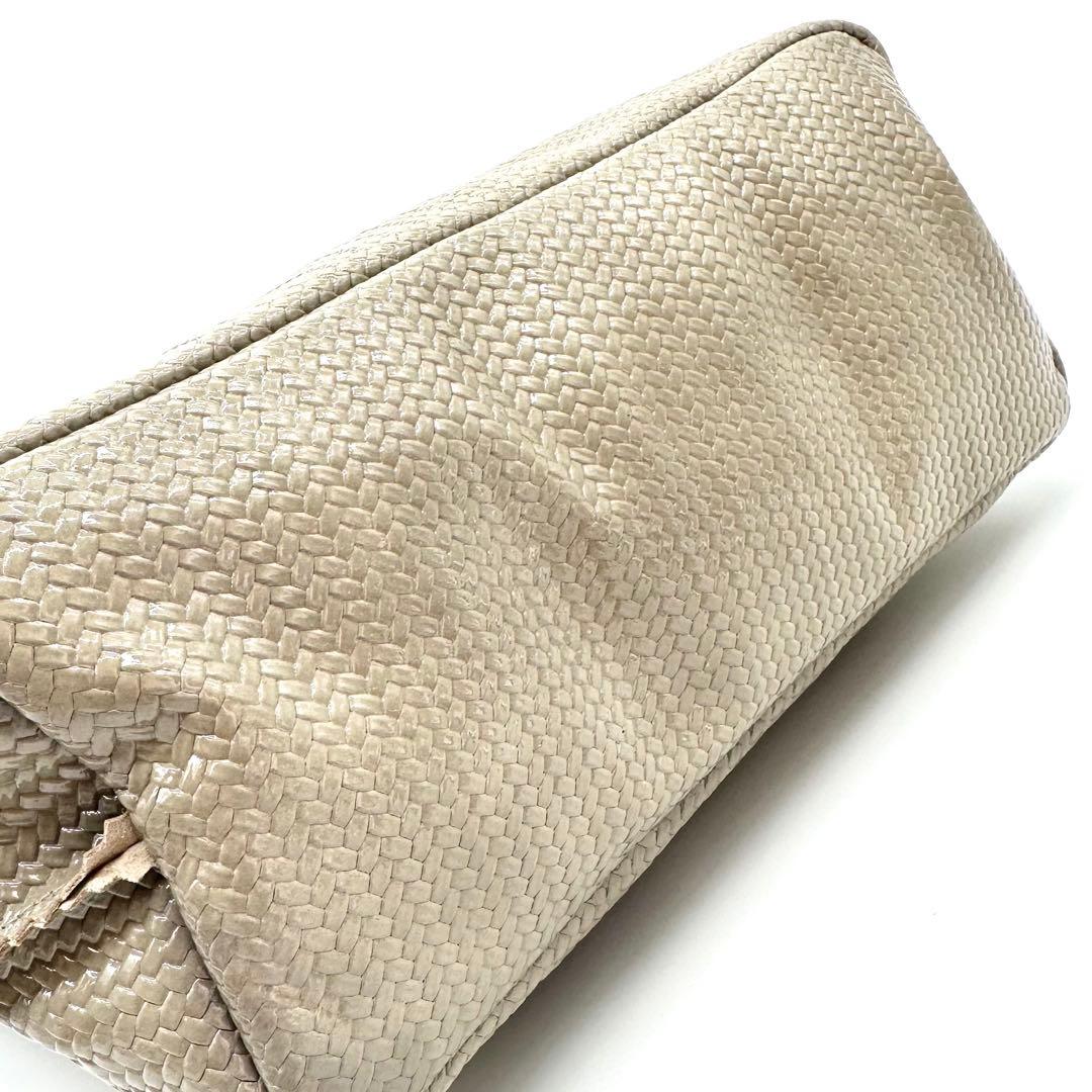 極美品✨JACK GOMME ジャックゴム 編み込みトートバッグ ロゴチャーム