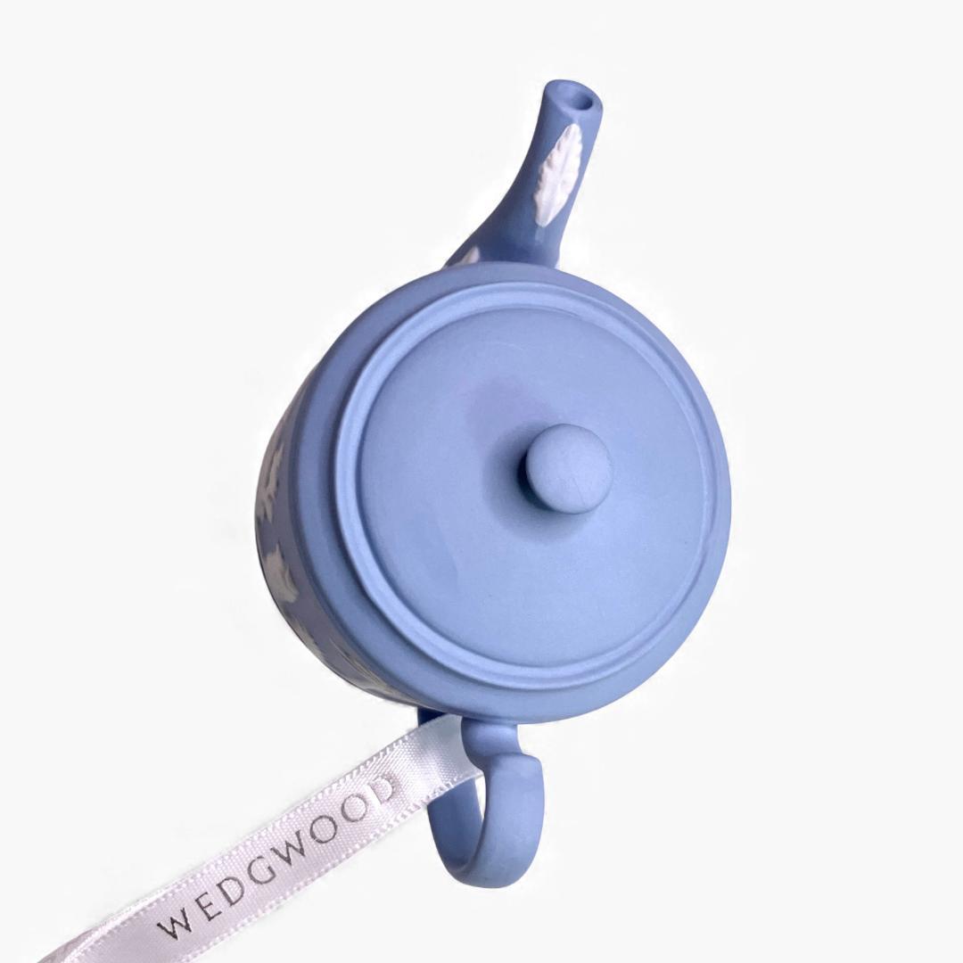 ウェッジウッド ティーポット オーナメント ペールブルー ホリデイ 陶器 箱付