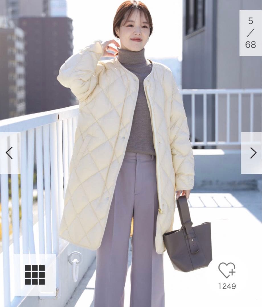 新品タグ付◉ DOORS ライトダウンキルトコート　ライトベージュ