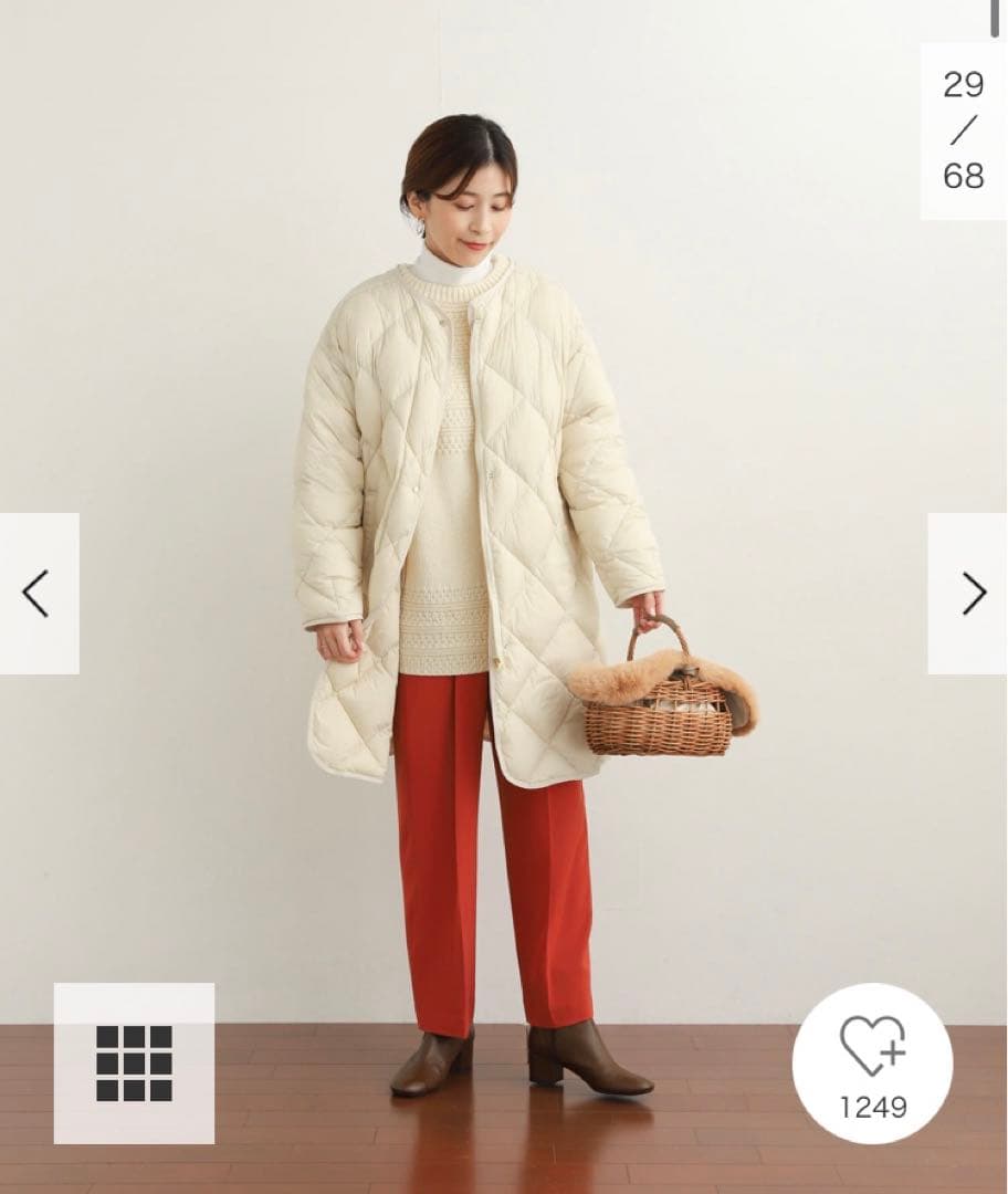 新品タグ付◉ DOORS ライトダウンキルトコート　ライトベージュ