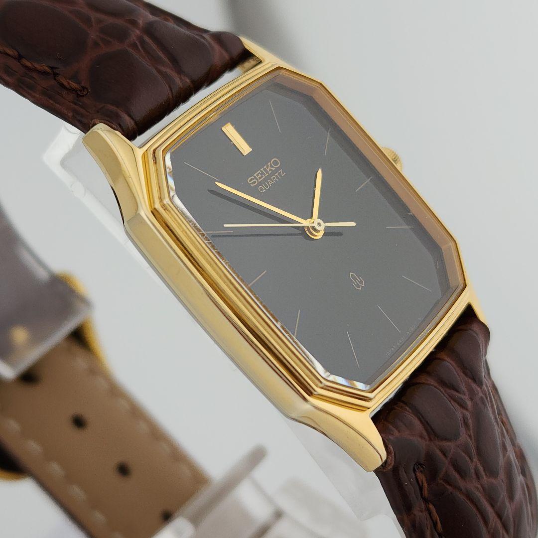 希少【新品電池】 SEIKO メンズ 腕時計 オクタゴン ゴールド 新品ベルト