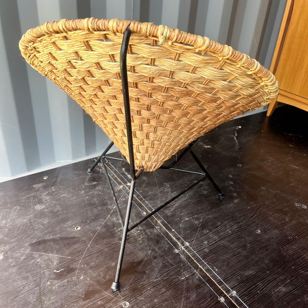 取付無料！アジアン家具 おしゃれナチュラルインテリアラタンスチールチェア✨