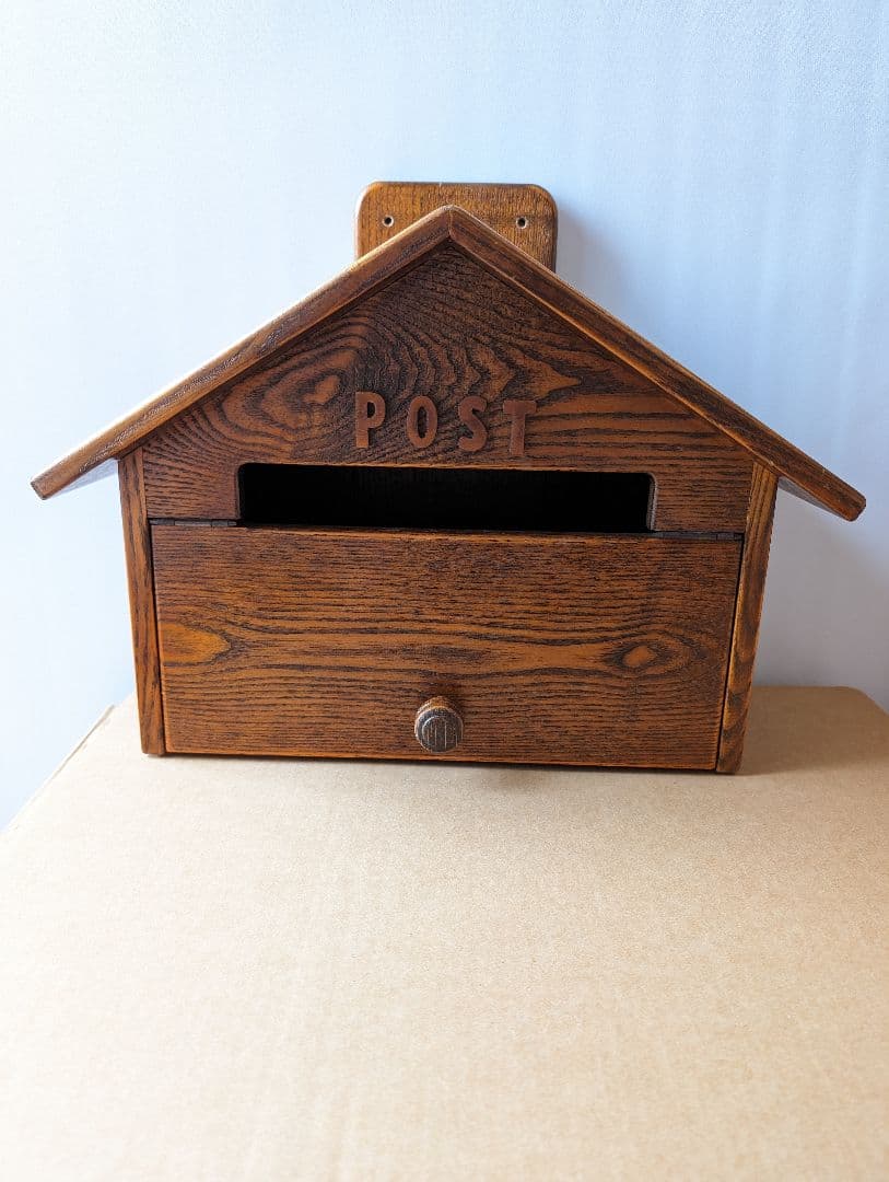 ♥木製郵便ポスト　木工　ナチュラル　昭和レトロ郵便ポスト　天然木✨✨✨