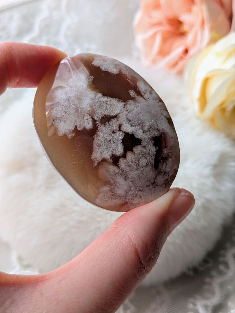 ♡桜瑪瑙♡　綺麗色　お花　赤　パーム