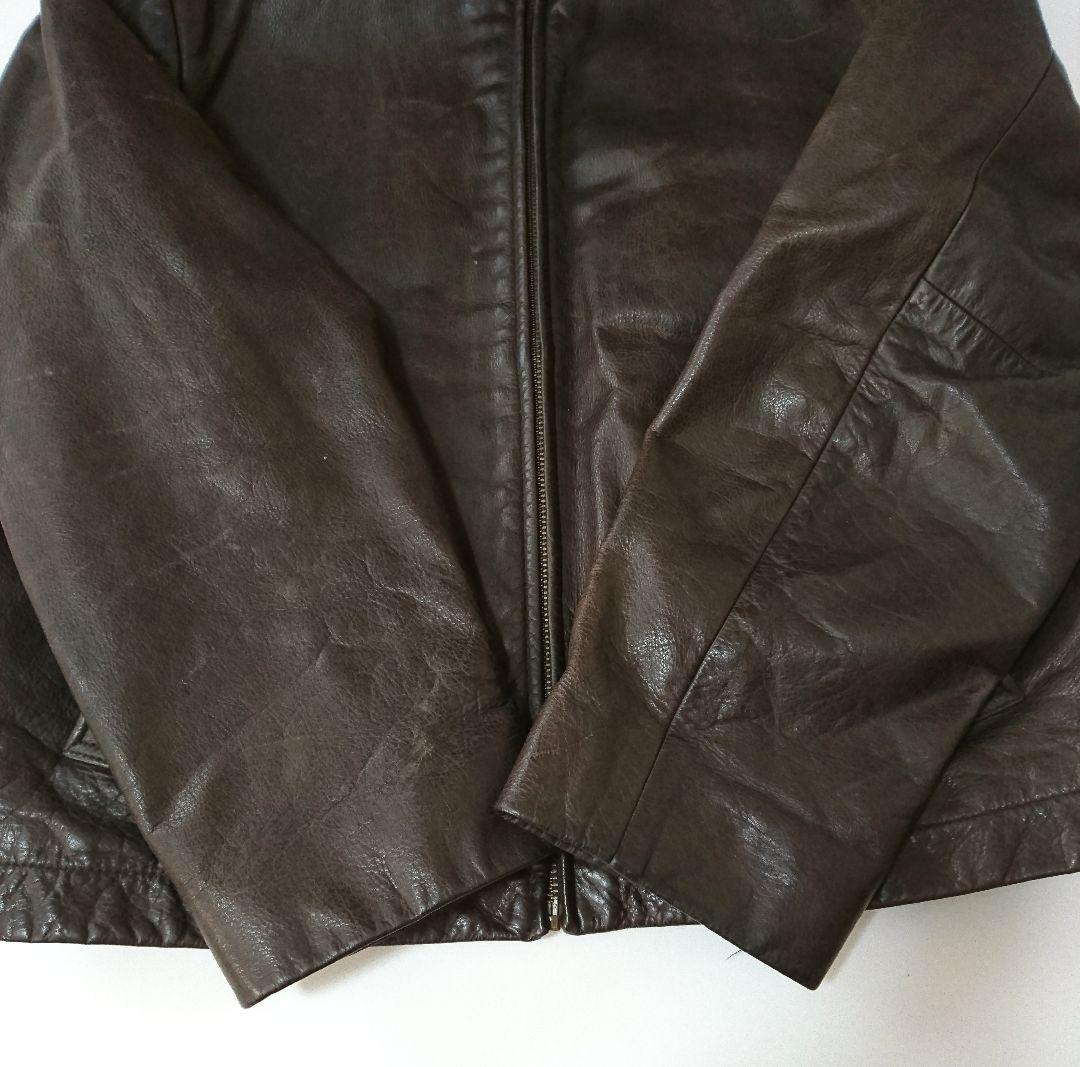 バナナリパブリック✨シングルライダースジャケット M ブラウン カウレザー 牛革