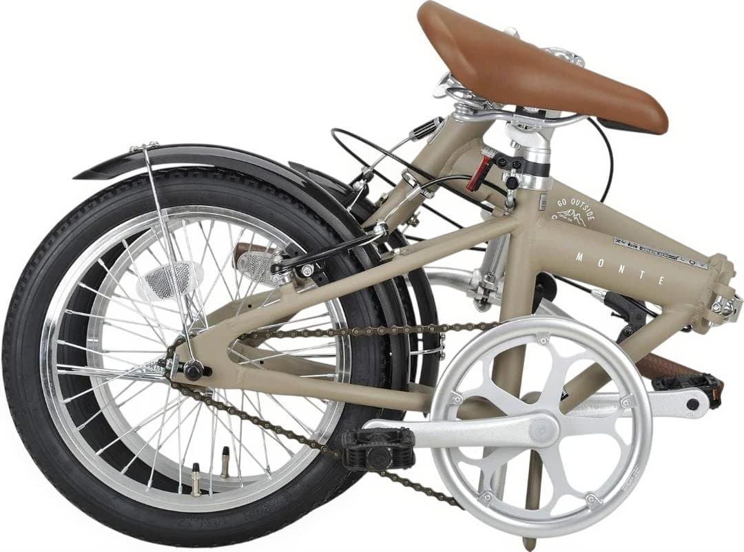 寒い久喜　16インチ 折り畳み自転車 アルミ AL-FDB161 カーキ