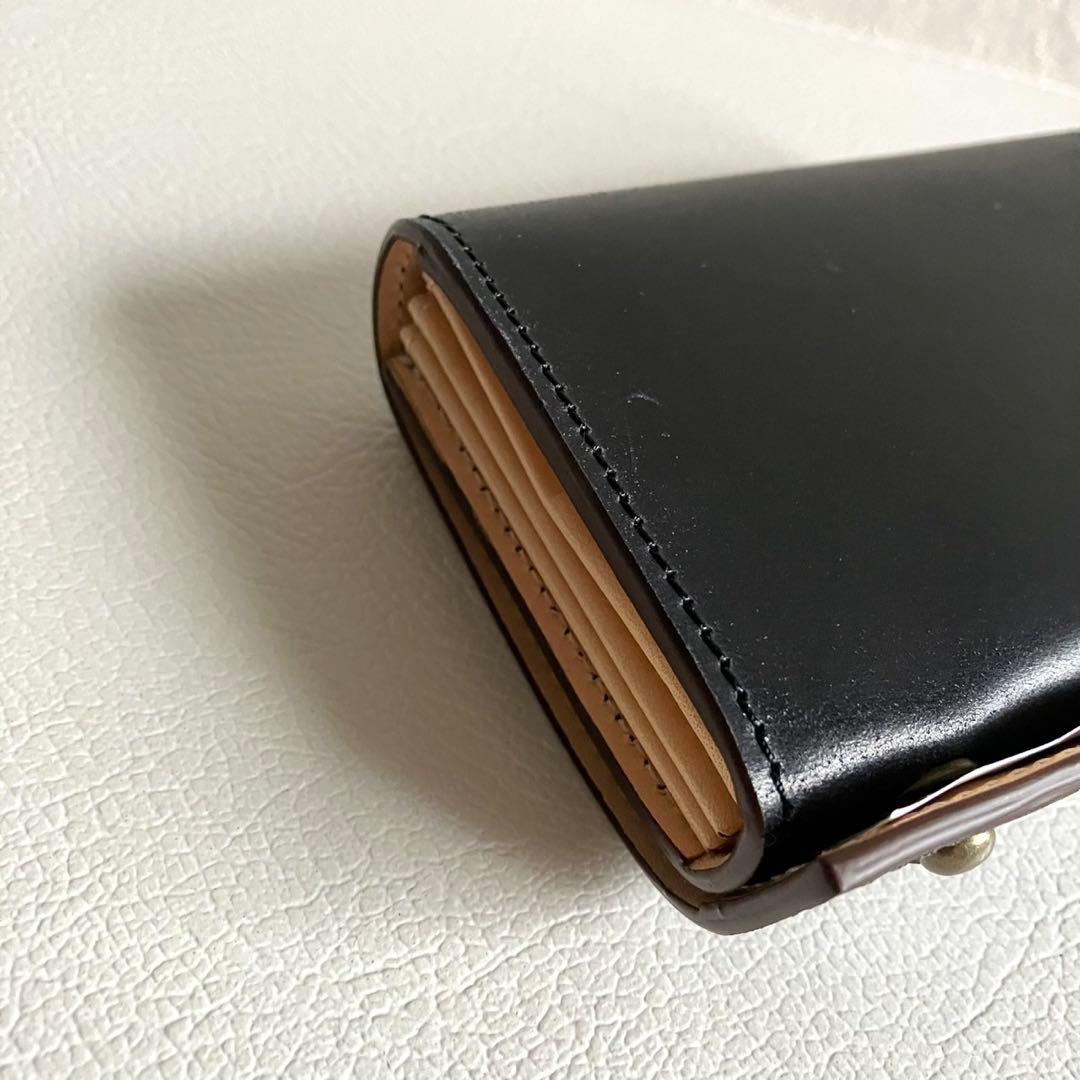 未使用級 エムピウ m＋ ミッレフォッリエ CORDOVAN27 財布 黒