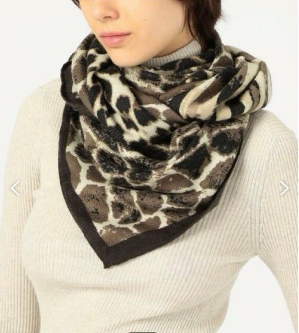 マニプリ　ウールシルクスカーフ　レオパード　ブラウン トゥモローランド