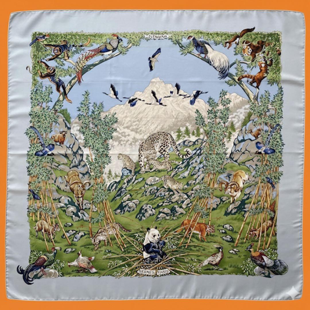 HERMES カレ90 SICHUAN 四川省 パンダ 大判 シルクスカーフ