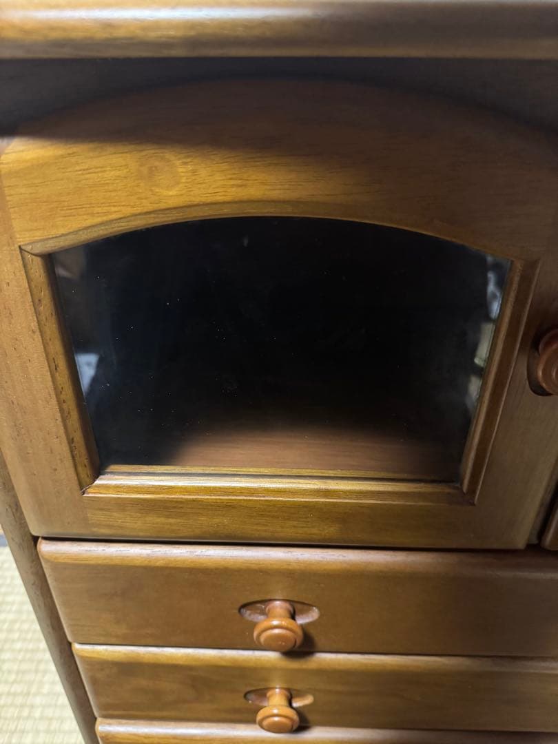 karimoku オールドカリモク キャビネット 木製ガラス扉キャビネット