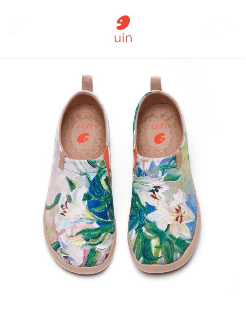 ♥️UIN♥️アートトラベルシューズ YAWNING LILYキャンパス・レディース
