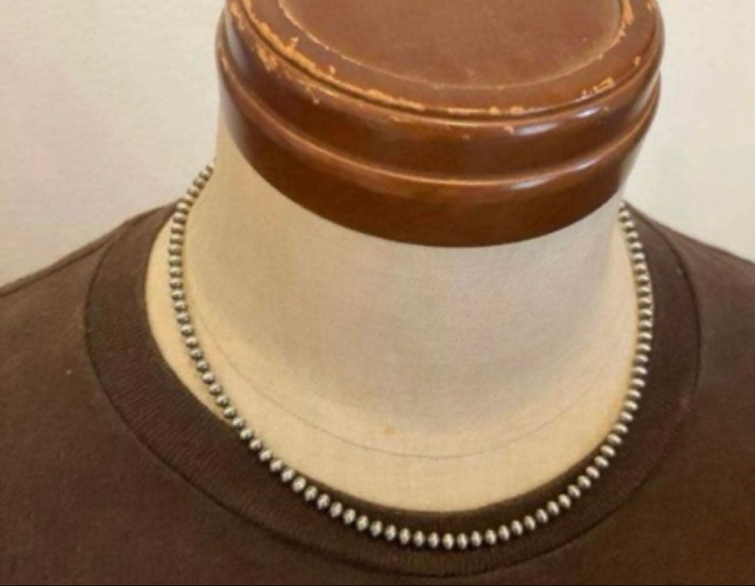 SV925製 ナバホパール 45㎝ 4ミリ　シンプルネックレス　ナバホ