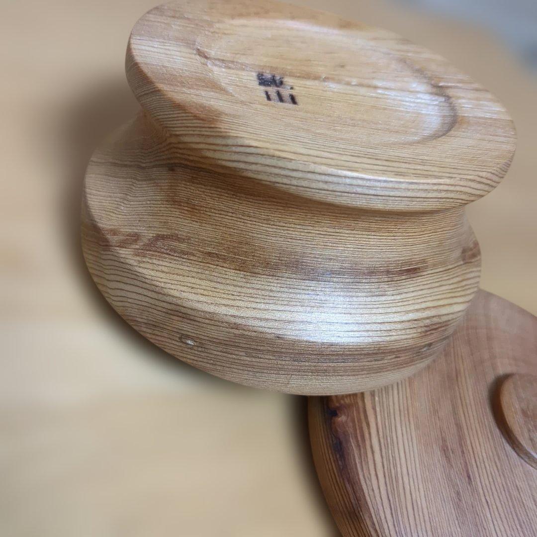 屋久杉高台付き小物入れ　手作り木工