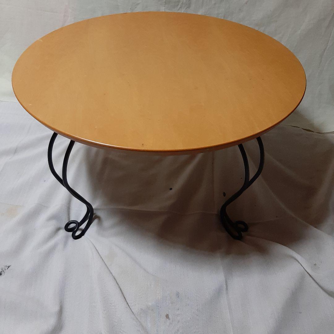 昭和レトロ◆不二　 工芸社◆折りたたみ式 　猫脚テーブル円型