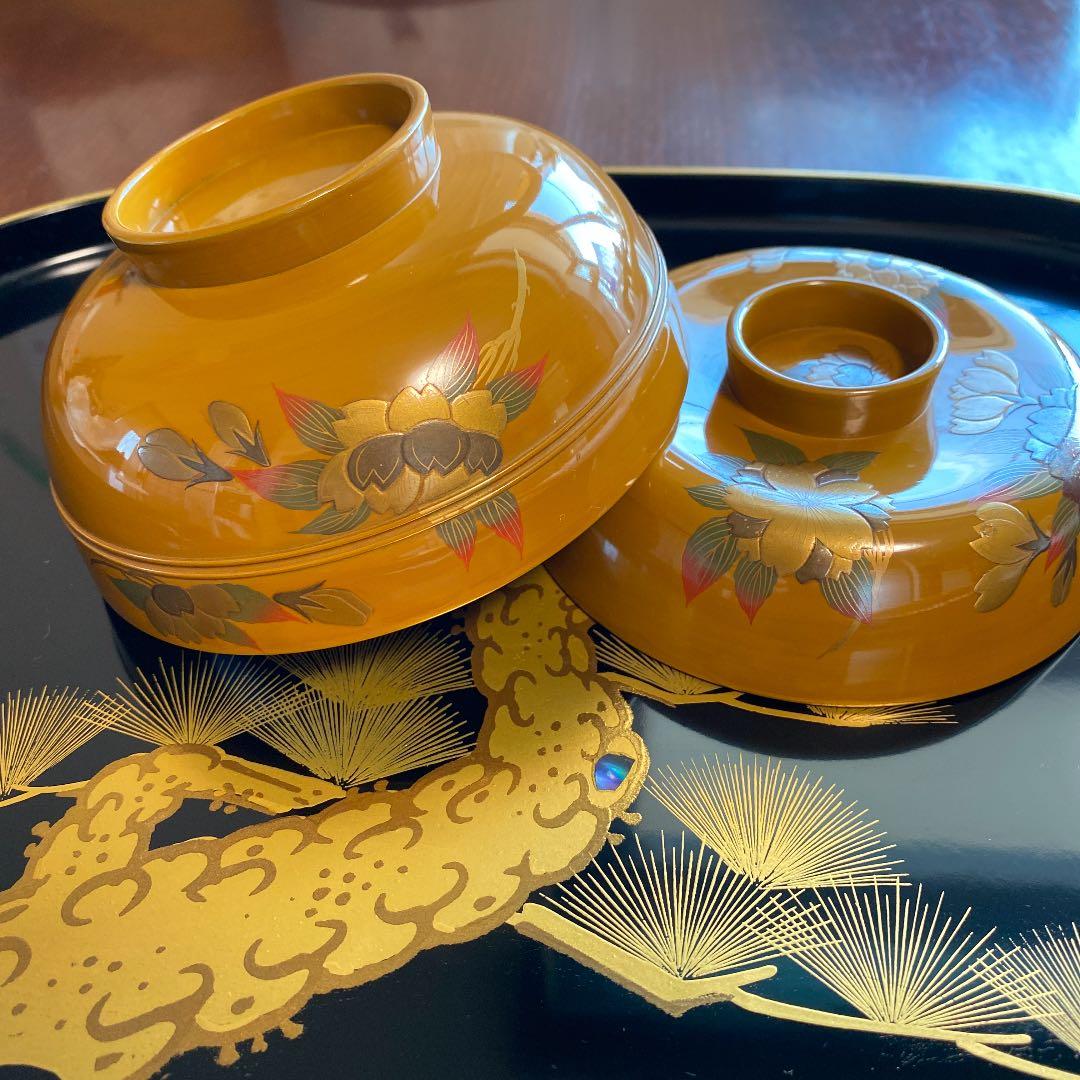 山中塗のお吸物椀六客