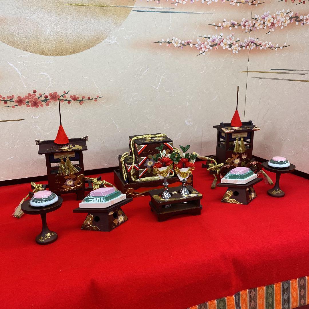 【21】ひな祭り★欅鉄仙6点セット★雛道具★展示品