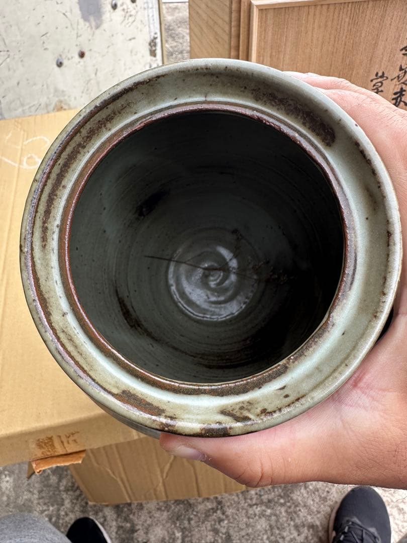 こ*う様 島岡達三 花瓶 陶器製 木箱付き