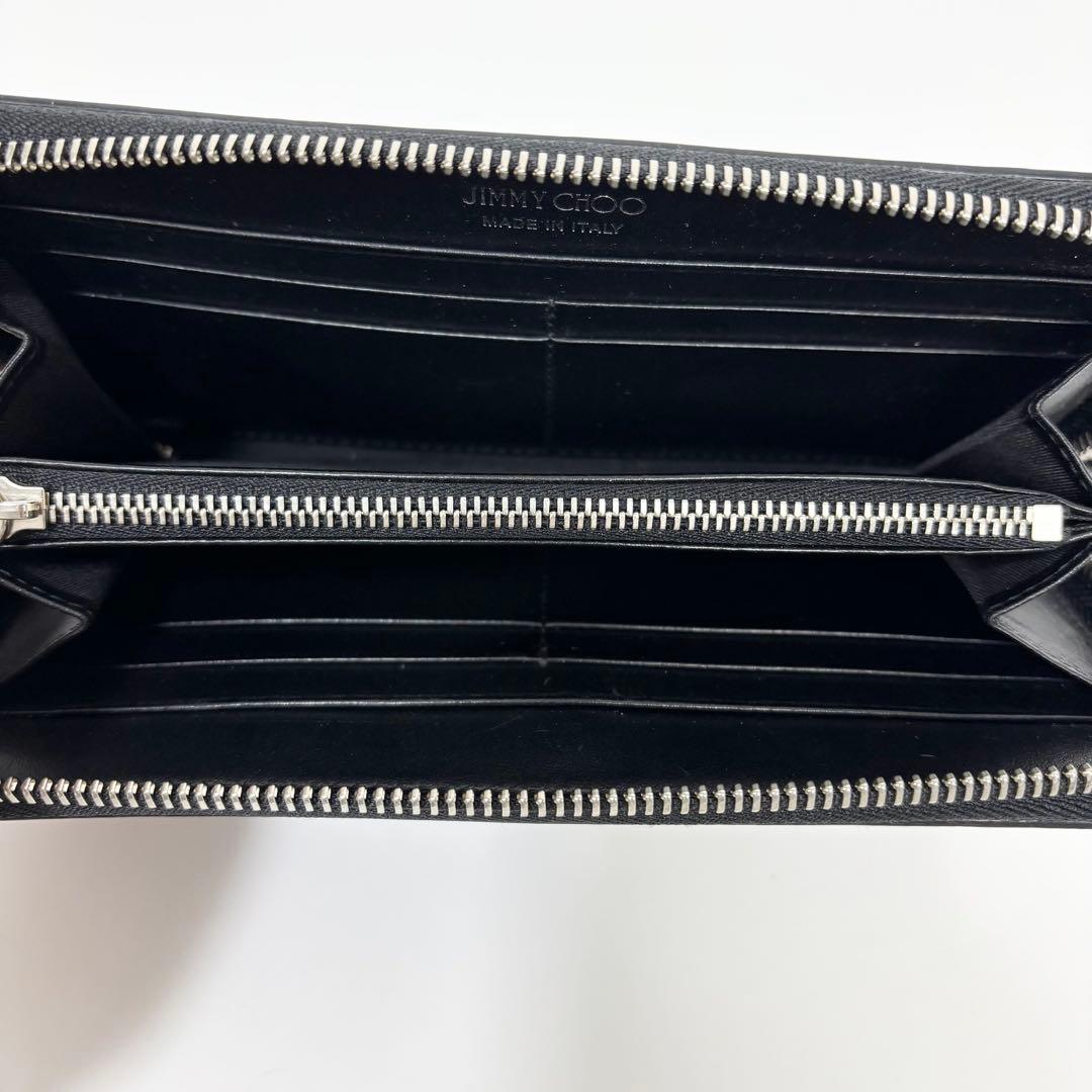 JIMMY CHOO ジミーチュウ グリッターレザー ラウンドファスナー 長財布