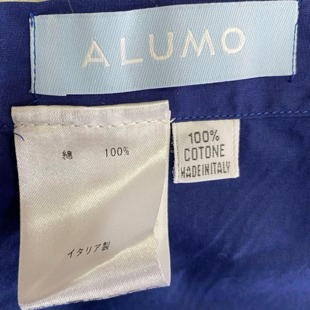 【未使用•タグ付✨】フィナモレ アルモ生地 長袖 カッタウェイシャツ 青 M