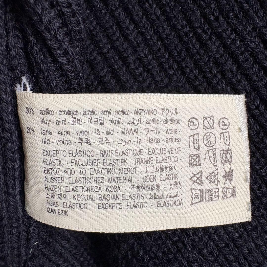 美品✨ ZARA ORIGINS ドライバーズニット 紺 L リブ ダブルジップ