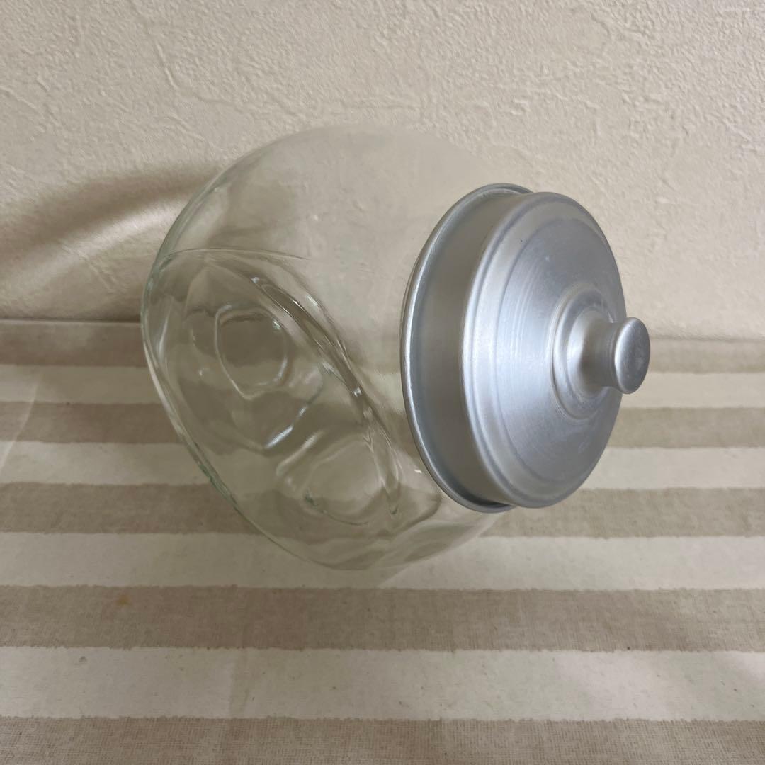 ガラス瓶　アンティーク　4個セット　駄菓子瓶　アルミ蓋