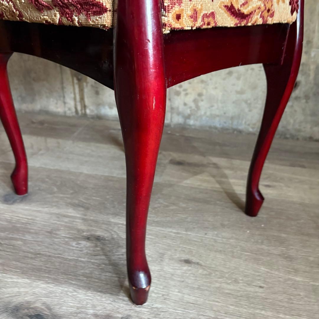 ヴィンテージ ドレッサーチェア　猫脚　クラシック　ジャガード織