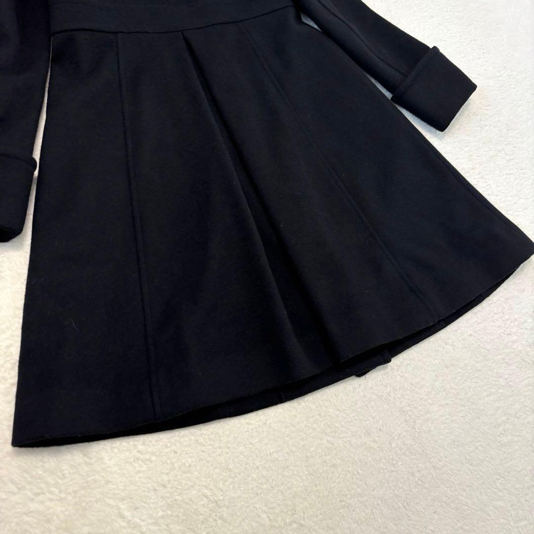 ブルーレーベルクレストブリッジ ダブルブレスト チェック ロングコート ブラック