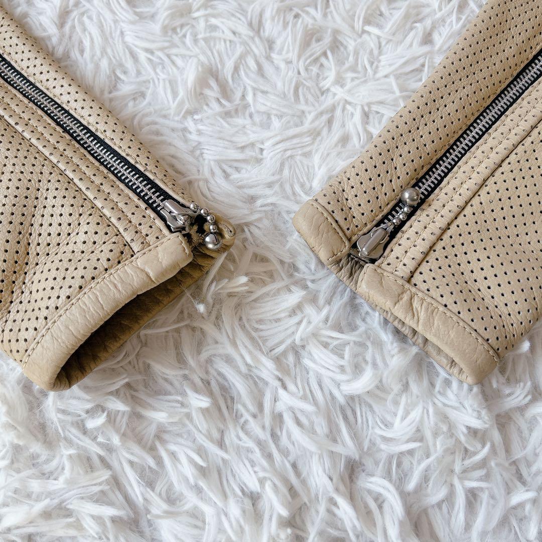 美品 ハーレーダビッドソン レザージャケット シングルライダース パンチング L