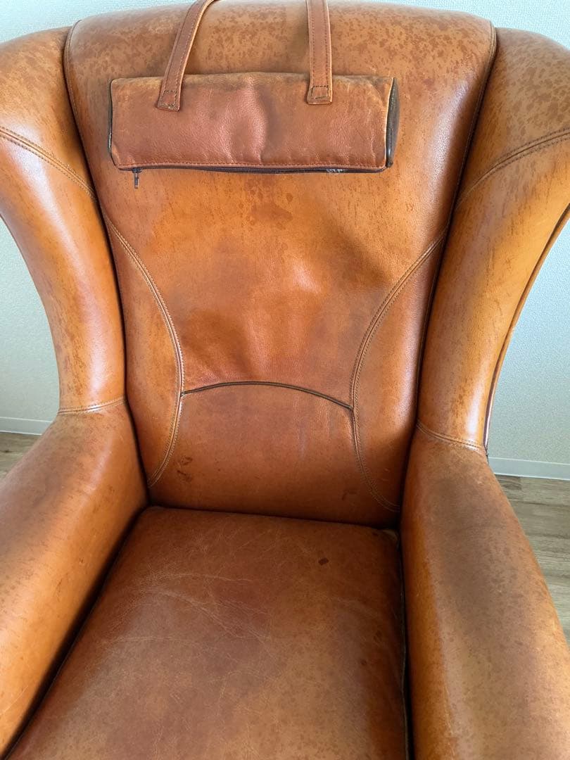 アンティーク家具 1人掛けソファ デンマーク製 本革 ハイバック