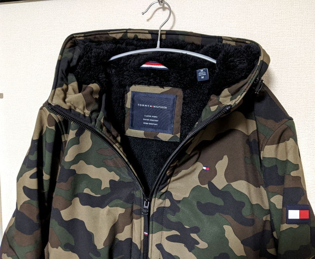 【 】フード付き中綿ジャケット/総柄/迷彩/ロゴ/新品