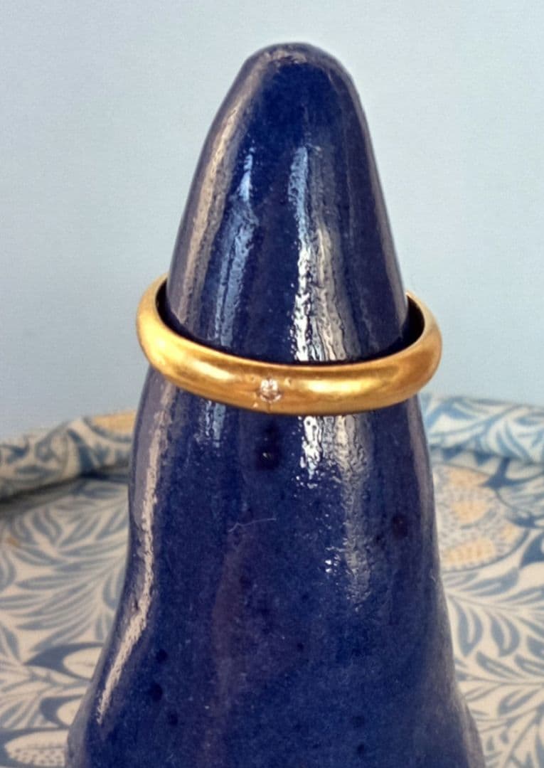 K18 yg メレダイヤ 甲丸リング 7号 2.23