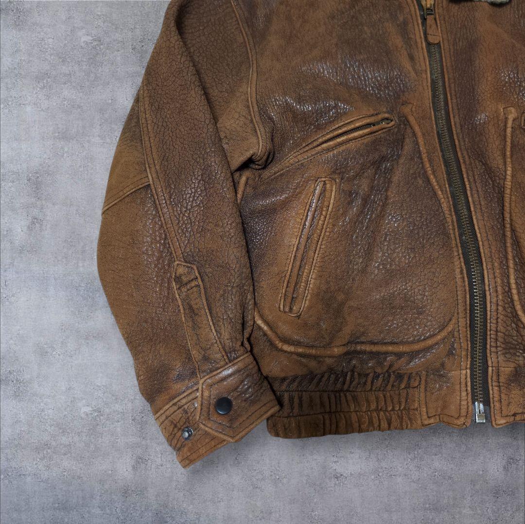vintage G-1 襟ボアムートン レザー フライトジャケット ライナー付き