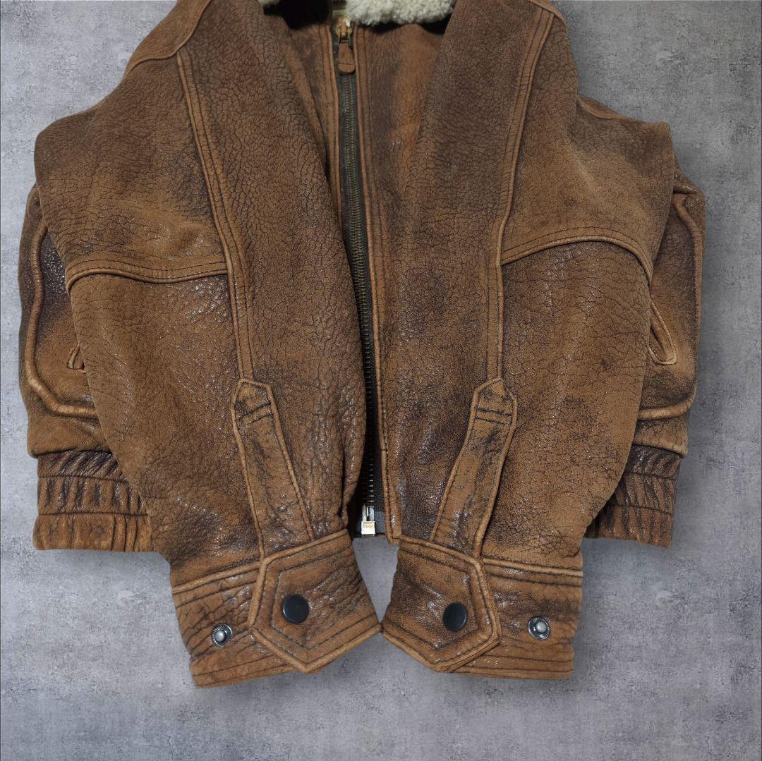 vintage G-1 襟ボアムートン レザー フライトジャケット ライナー付き