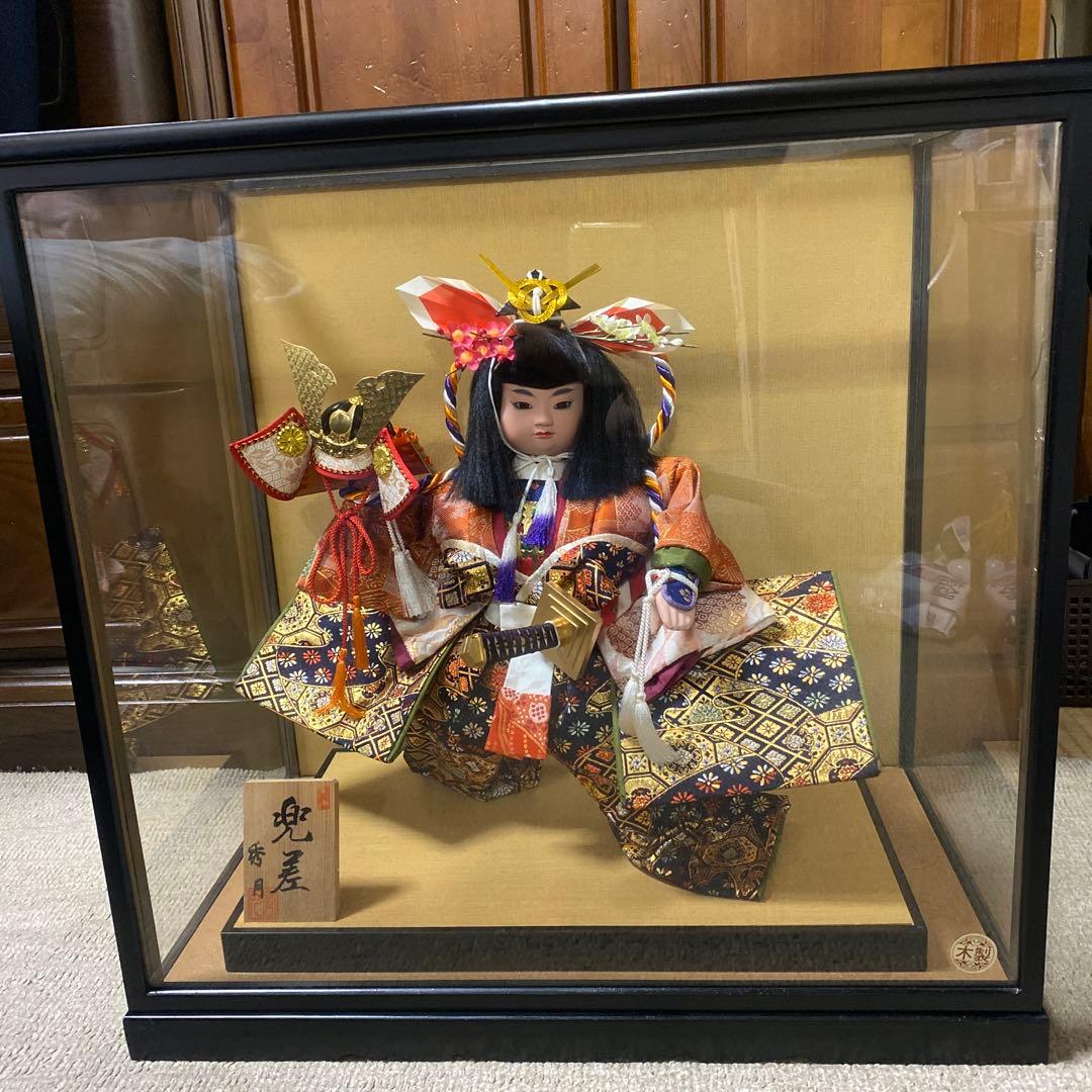 ケース入り日本人形　秀月　兜差