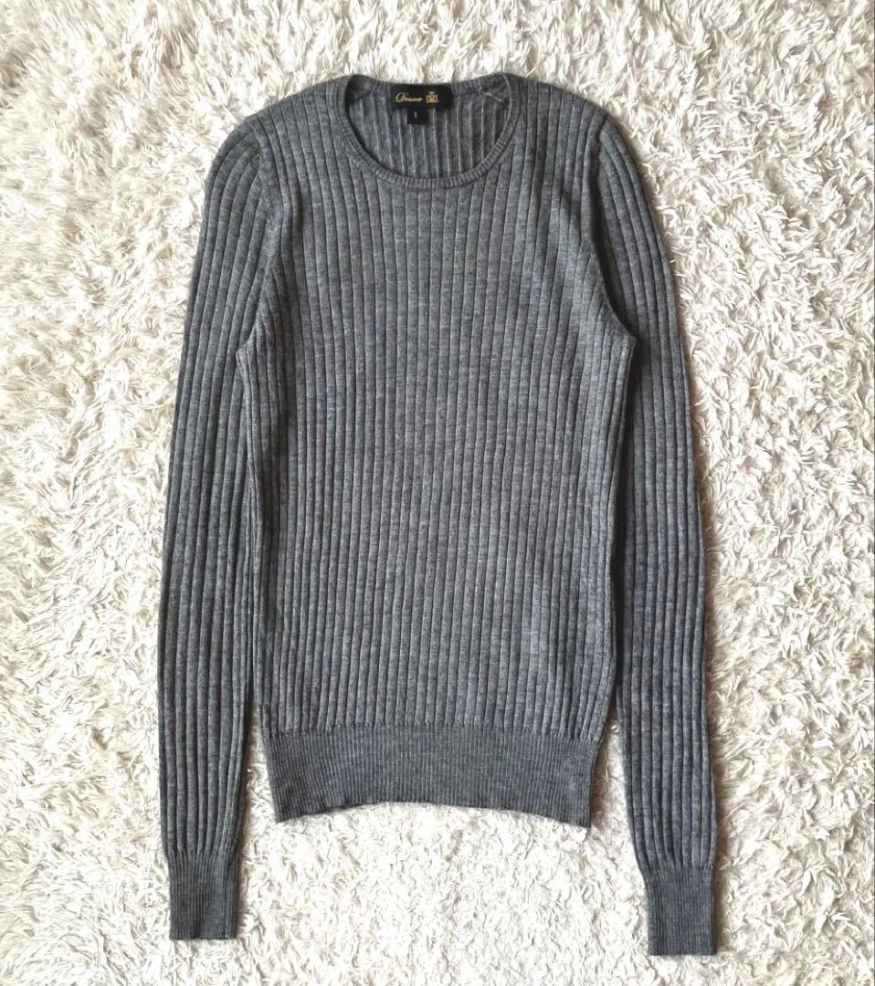 ゆ*こ様 美品◯ドゥロワー カシミヤシルク リブ ニット グレー 1