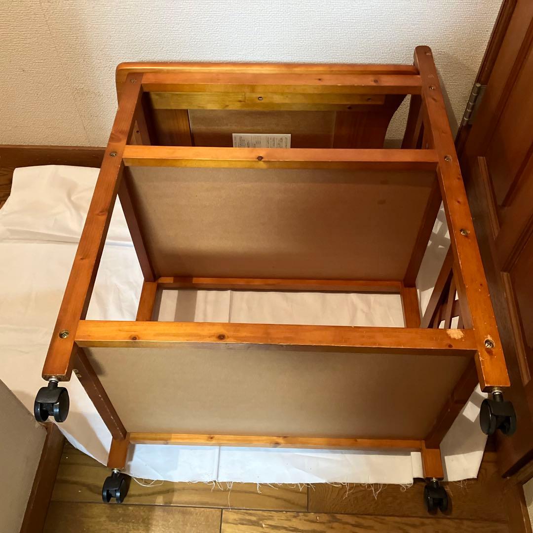 ☆値下げ☆ 木製キッチンワゴン キャスター付き タイル調天板　レトロ