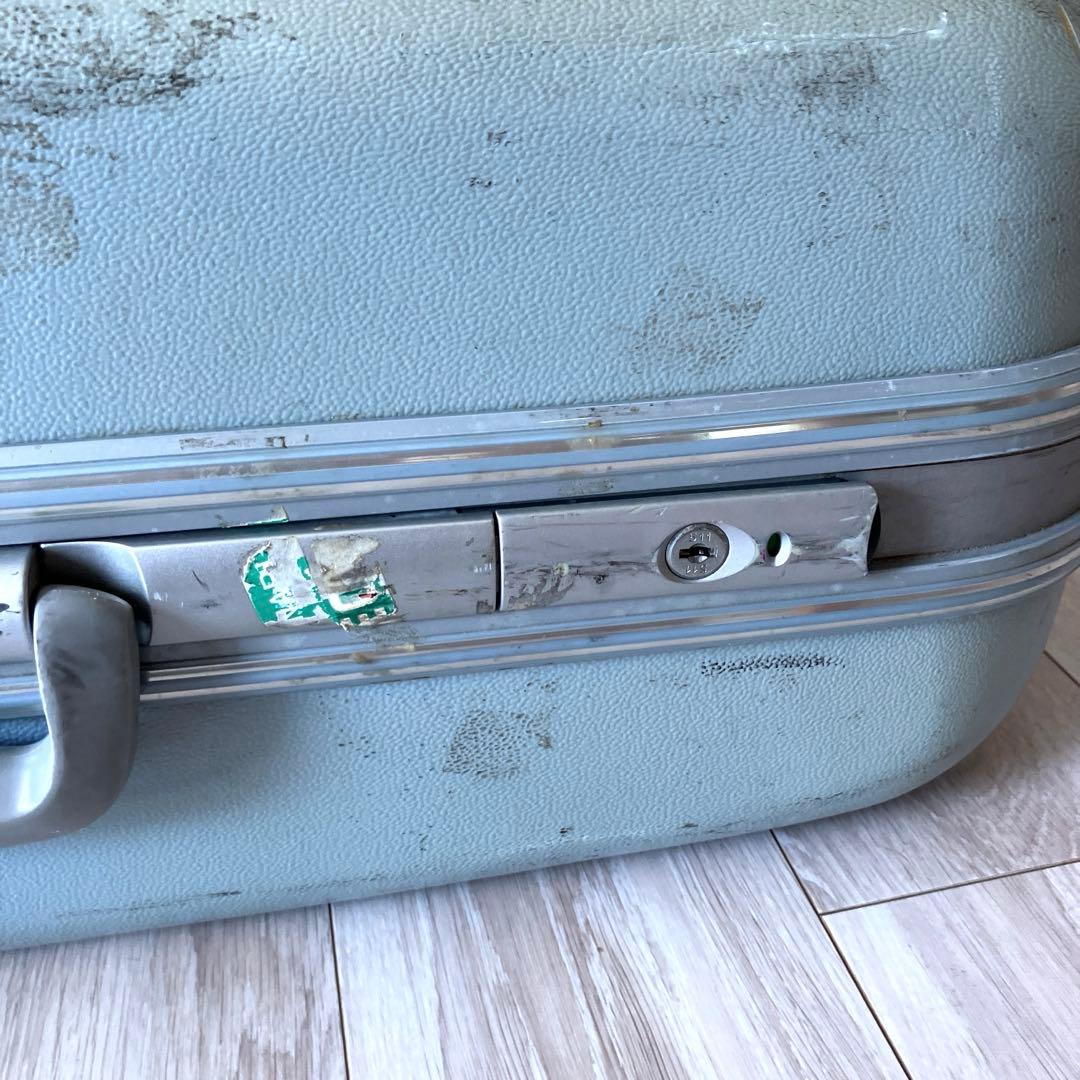 【匿名配送　ヴィンテージ】 スーツケース L 大　ブルー　ステッカー　海外旅行