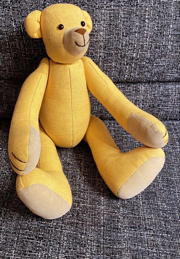 イエロー クマ型 ぬいぐるみ ドイツ・アンティーク