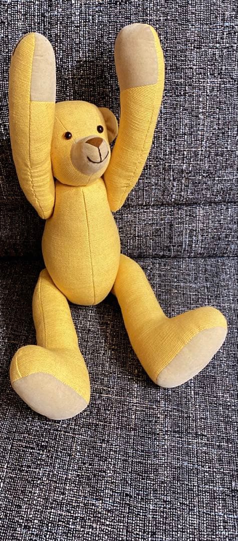 イエロー クマ型 ぬいぐるみ ドイツ・アンティーク