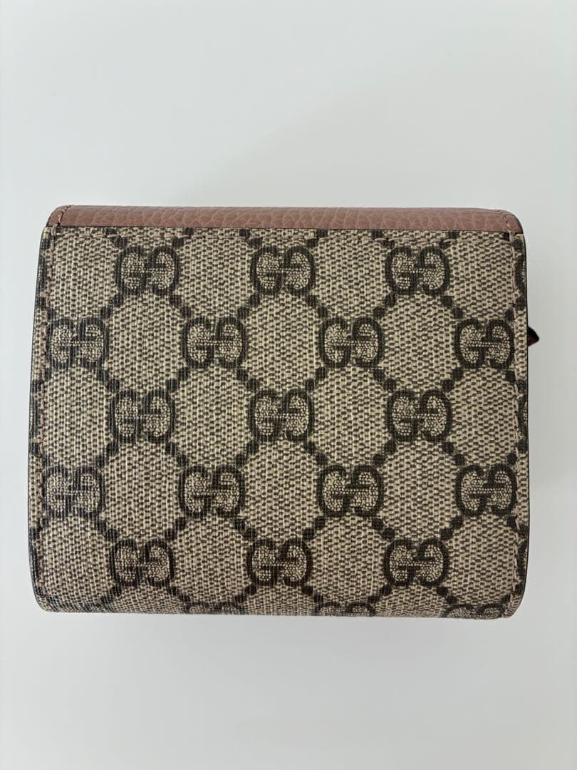 GUCCI 二つ折り財布 ピンクベージュ　GG マーモント　美品