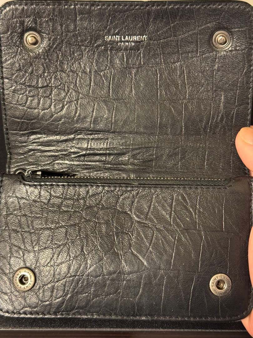 SAINT LAURENT クロコダイル型押し長財布