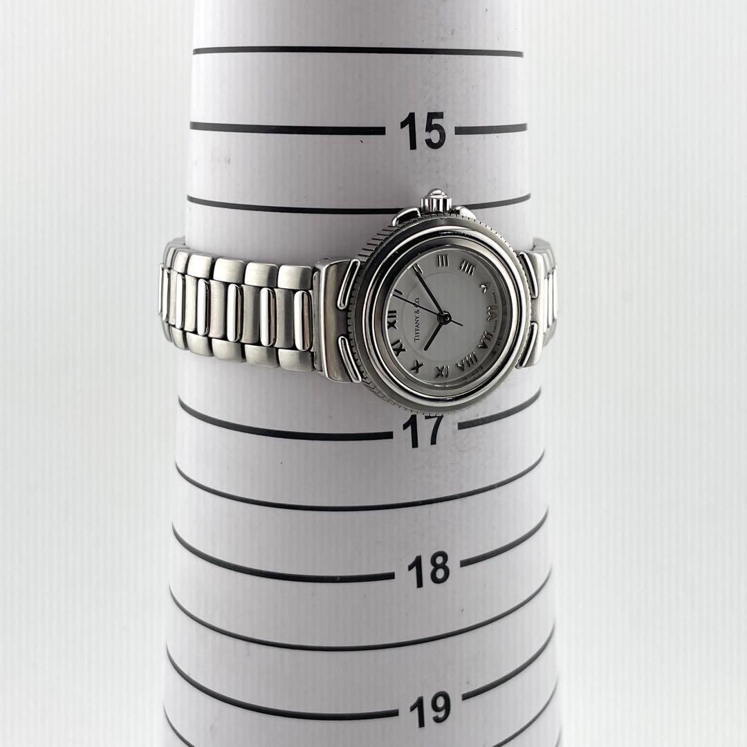 ティファニー　インタリオ　腕時計　ロゴ　ホワイト　ローマン　レディース