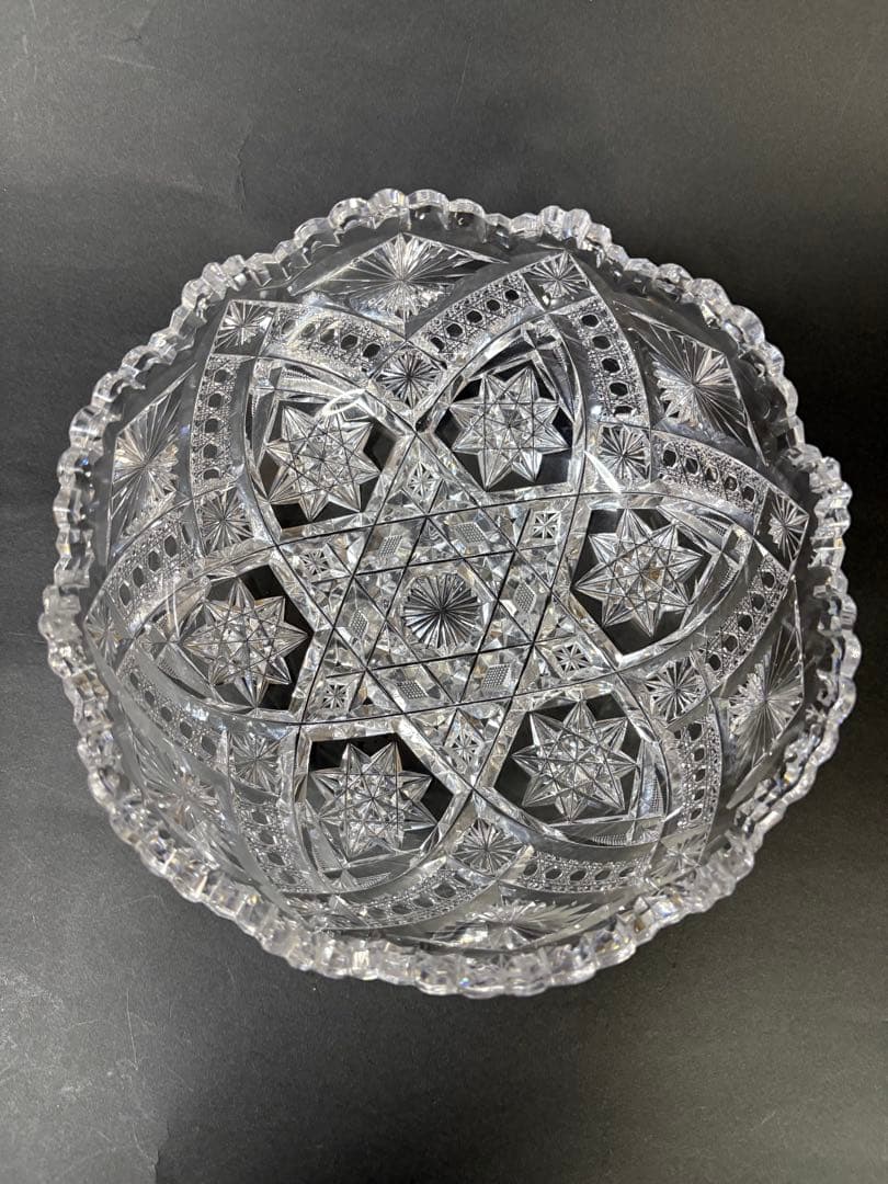 作者不詳クリスタルガラスギヤマン細密文様鉢