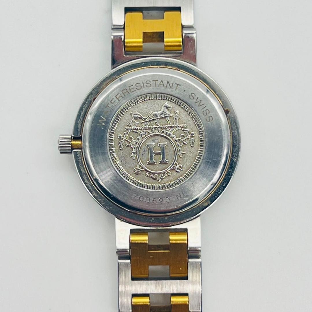 新品電池　ゴールド　エルメス クリッパー　アイボリー文字盤　クォーツ　腕時計