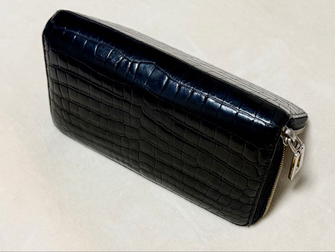 三京商会 黒いクロコダイル 長財布