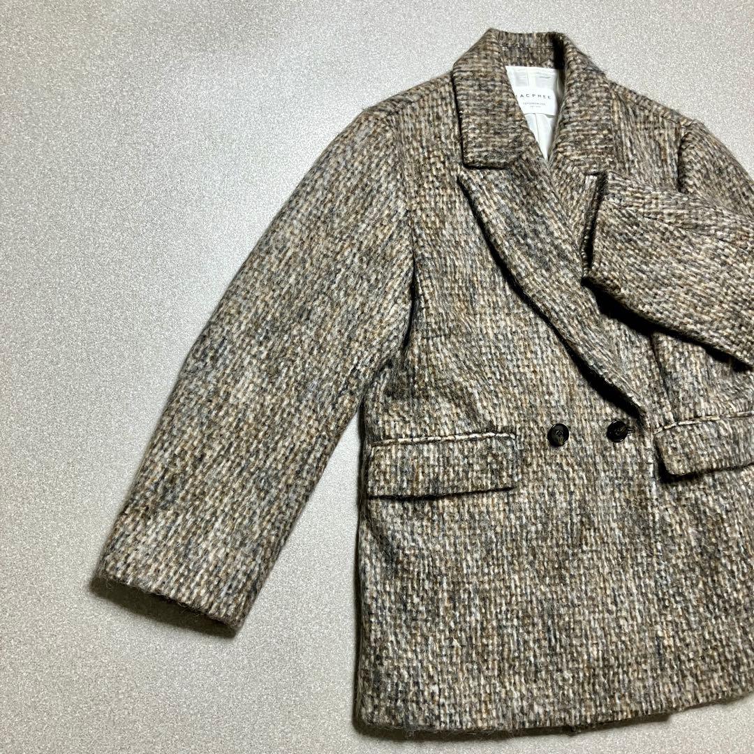 美品✨24年 トゥモローランド モヘヤミックスシャギー ダブルブレストジャケット