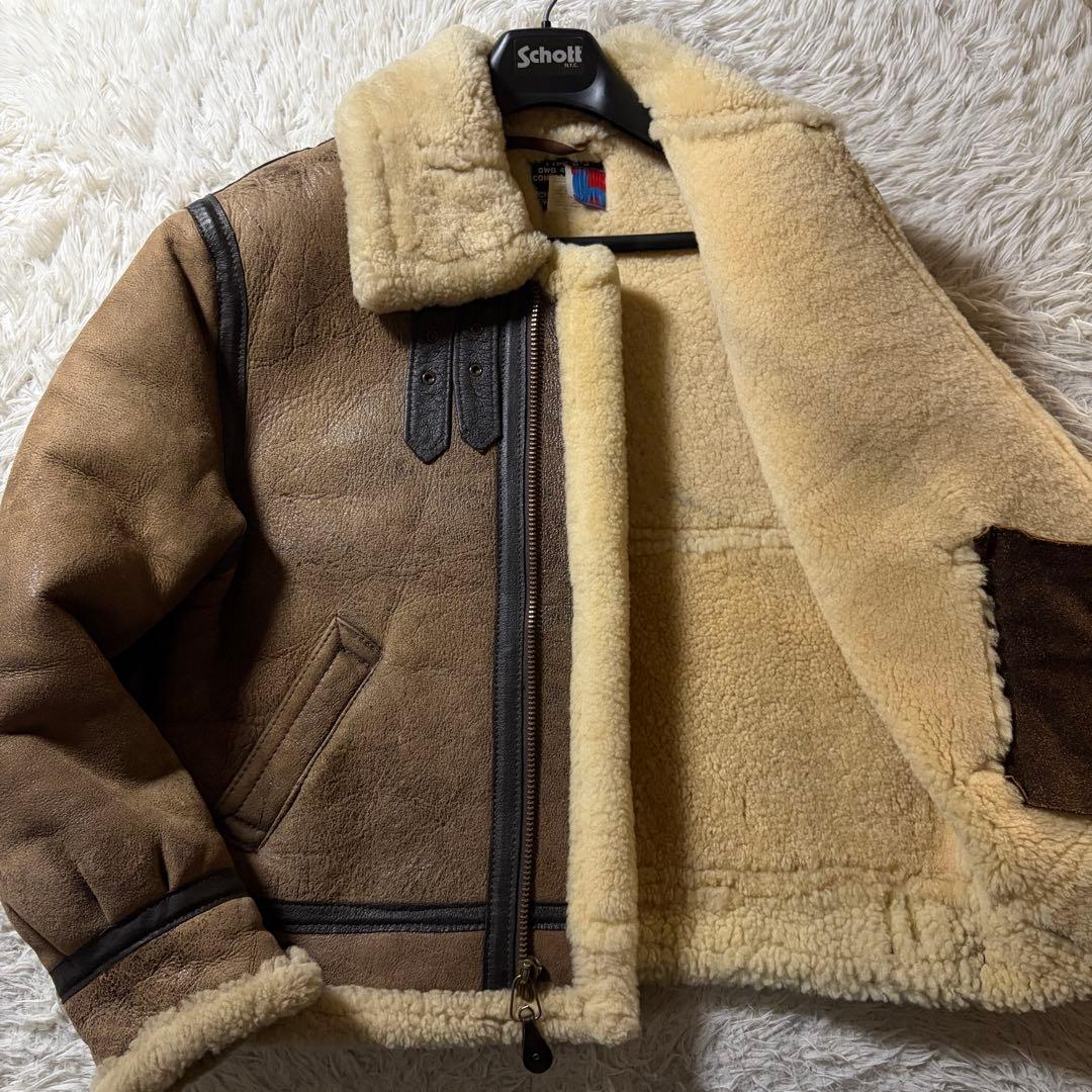 【米国製】schott フライトジャケット　B-3 羊革　ムートン　ボア　42