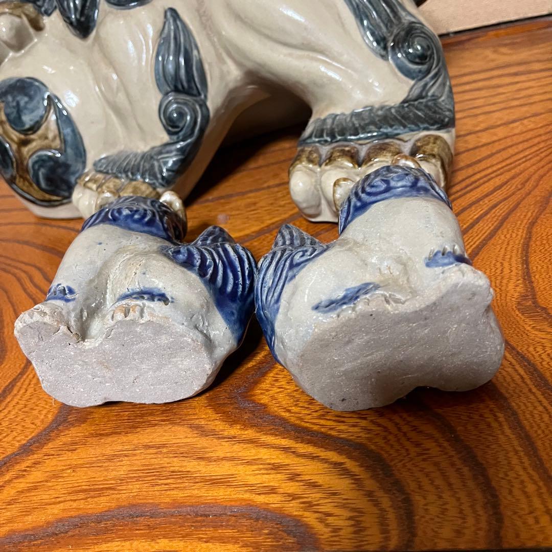 シーサー 置物 沖縄土産 土産 魔除 厄除 大小 3個セット 古い 琉球焼